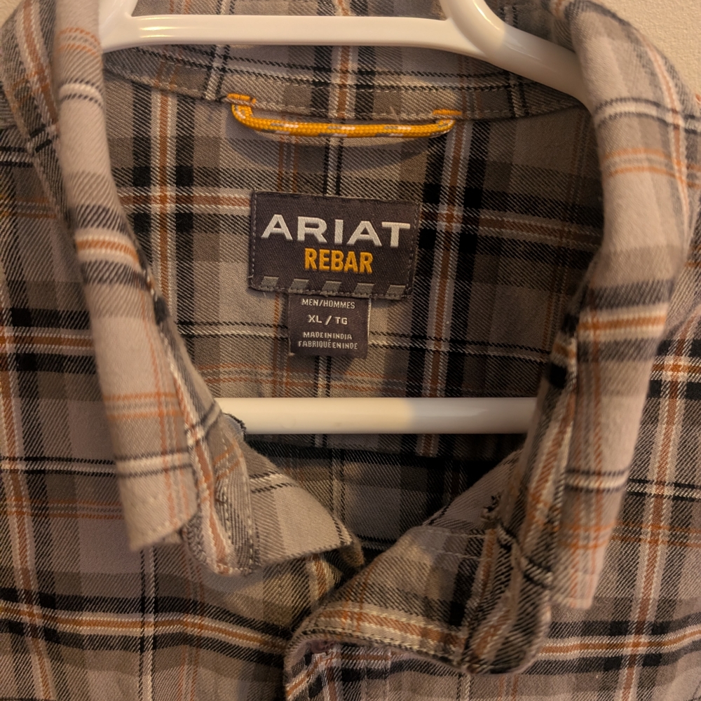 Ariat Rebar XL Work wear Flannel Plaid Long Sleeve Button Shirt